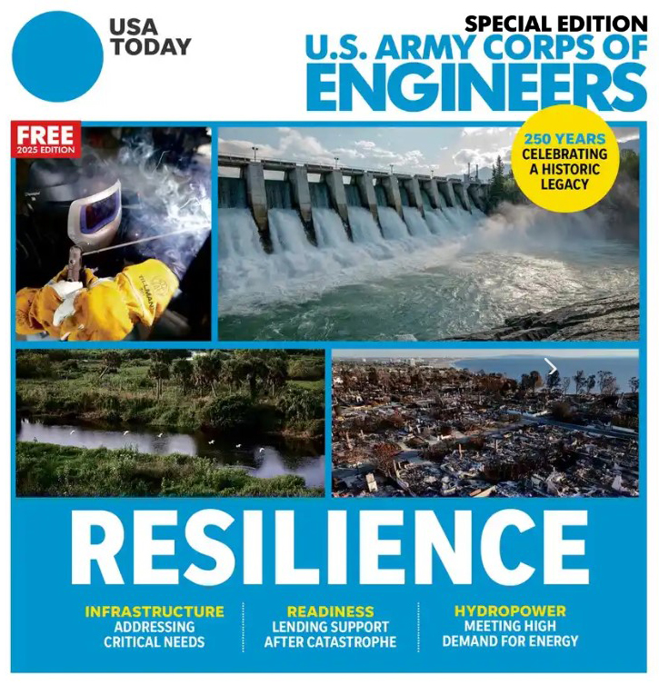 Cover of the 2025 USA Today Special Edition: U.S. Army Corps of Engineers publication